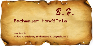 Bachmayer Honória névjegykártya